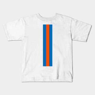 Retro American Basketball Stripes New York, White, Blue, Orange Kids T-Shirt